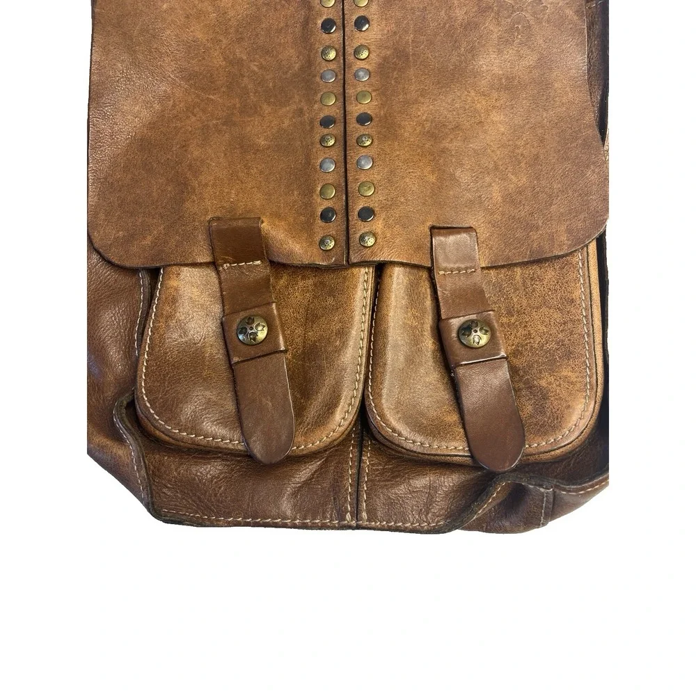 Patricia‎ Nash Stud Messenger Armeno Crossbody Camel Brown Bag Leather Purse